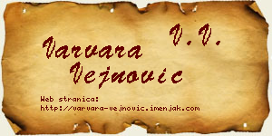 Varvara Vejnović vizit kartica
